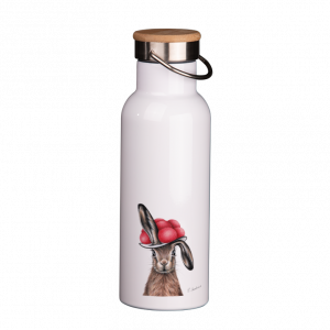 Thermoflasche mit Bambusdeckel - Bollenhut Hase