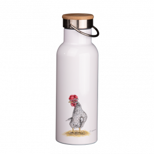 Thermoflasche mit Bambusdeckel - Bollenhut Huhn