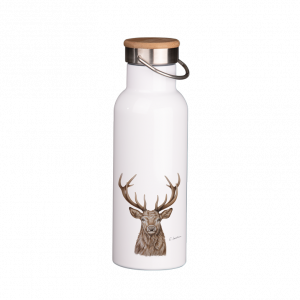 Thermoflasche mit Bambusdeckel - Hirsch