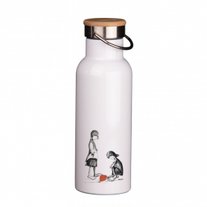 Thermoflasche mit Bambusdeckel - Herzensgeflüster "Wir"
