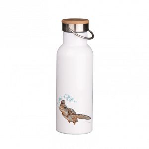 Thermoflasche mit Bambusdeckel - Schildkröte
