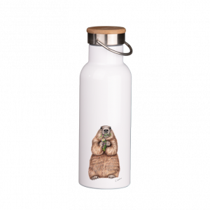 Thermoflasche mit Bambusdeckel - Murmeltier