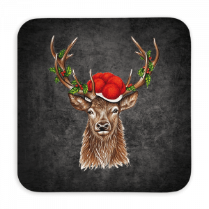 Untersetzer 9x9 Black Edition - Bollenhut Hirsch