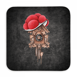 Untersetzer 9x9 Black Edition - Bollenhut Kuckucksuhr