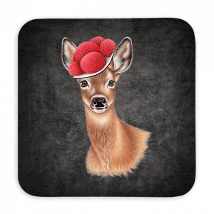 Untersetzer 9x9 Black Edition - Bollenhut Reh