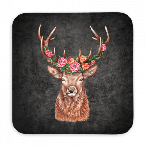 Untersetzer 9x9 Black Edition - Blumenhirsch