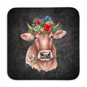 Untersetzer 9x9 Black Edition - Blumenkuh