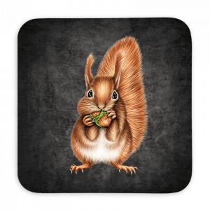 Untersetzer 9x9 Black Edition - Eichhörnchen