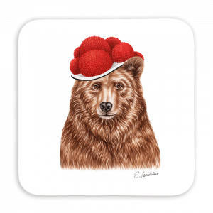 Untersetzer 9x9 - Bollenhut Bär