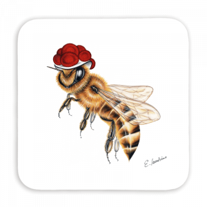 Untersetzer 9x9 - Bollenhut Biene