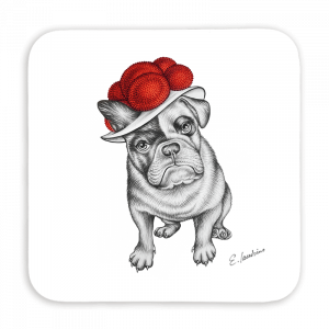 Untersetzer 9x9 - Bollenhut Bulldogge