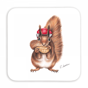 Untersetzer 9x9 - Bollenhut Eichhörnchen