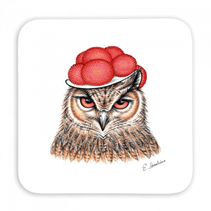 Untersetzer 9x9 - Bollenhut Eule