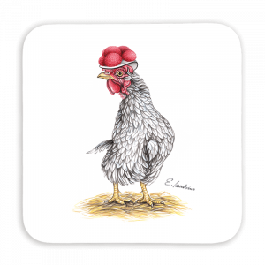 Untersetzer 9x9 - Bollenhut Huhn
