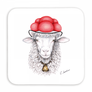 Untersetzer 9x9 - Bollenhut Schaf