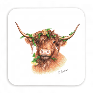 Untersetzer 9x9 - Blumenhochlandrind