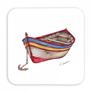 Untersetzer 9x9 - Holzboot