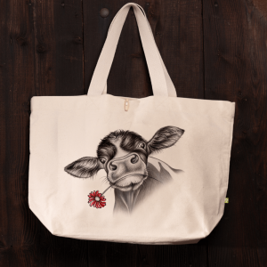 Strandtasche - Kalb mit Blume