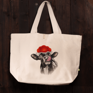 Strandtasche Kuh mit Zunge