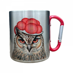 Edelstahltasse - Bollenhut Eule