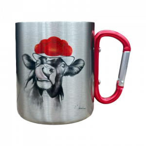 Edelstahltasse - Bollenhut Kuh mit Zunge