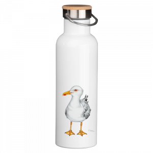 Thermoflasche mit Bambusdeckel - Möwe