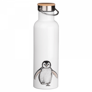 Thermoflasche mit Bambusdeckel - Baby-Pinguin