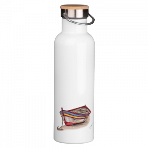 Thermoflasche mit Bambusdeckel - Holzboot