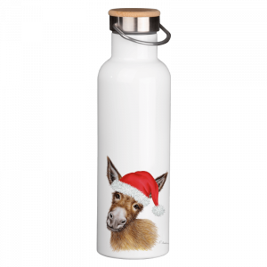 Thermoflasche mit Bambusdeckel - Weihnachtsesel
