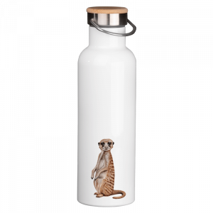 Thermoflasche mit Bambusdeckel - Erdmännchen