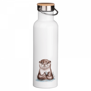 Thermoflasche mit Bambusdeckel - Otter