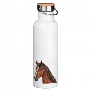 Thermoflasche mit Bambusdeckel - Pferd