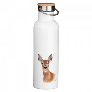Thermoflasche mit Bambusdeckel - Reh