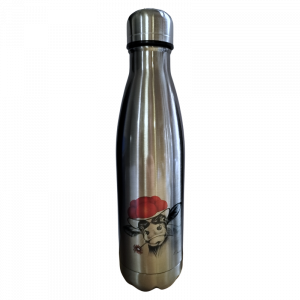 Thermoflasche - Bollenhut Kuh mit Blume