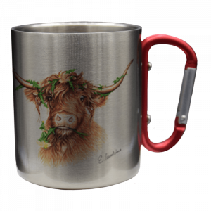 Edelstahltasse - Blumenhochlandrind