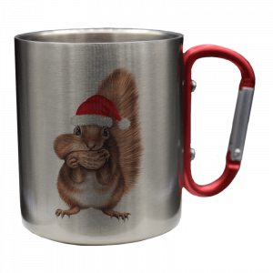 Edelstahltasse - Weihnachtseichhörnchen
