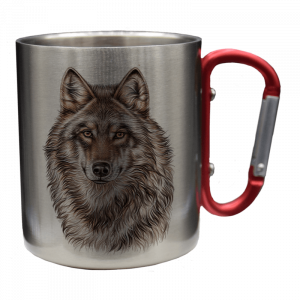 Edelstahltasse - Wolf