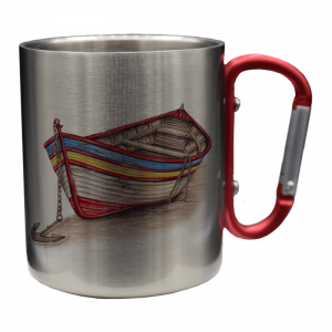 Edelstahltasse - Holzboot