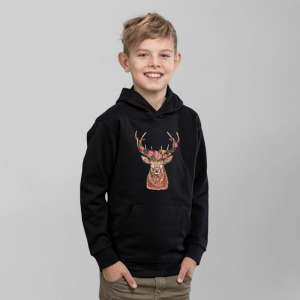 Kinder Hoodie - Blumenhirsch