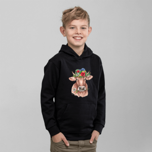 Kinder Hoodie - Blumenkuh