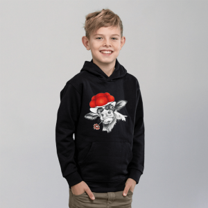 Kinder Hoodie - Bollenhut Kuh mit Blume