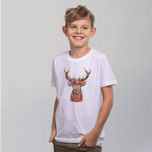 Kinder T-Shirt - Blumenhirsch