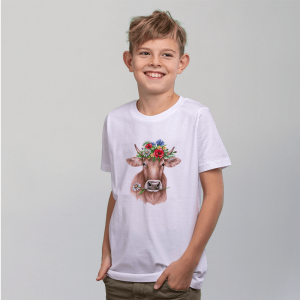 Kinder T-Shirt - Blumenkuh