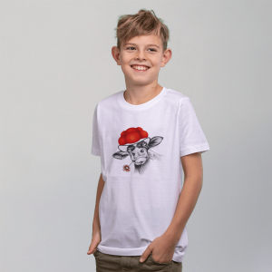 Kinder T-Shirt - Bollenhut Kuh mit Blume