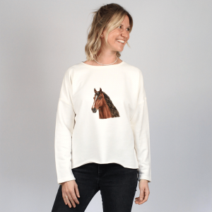 Damen Oversize Sweater - Pferd