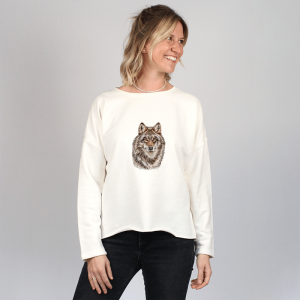 Damen Oversize Sweater - Wolf