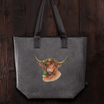 filztasche-blumenhochlandrind