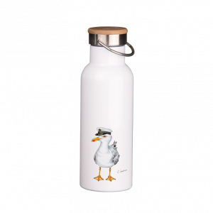 Thermoflasche mit Bambusdeckel - Kapitän Möwe