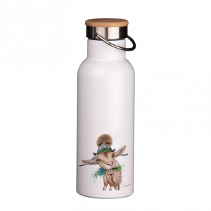 Thermoflasche mit Bambusdeckel - Alpen Ziege