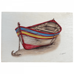 Holztafel - Holzboot